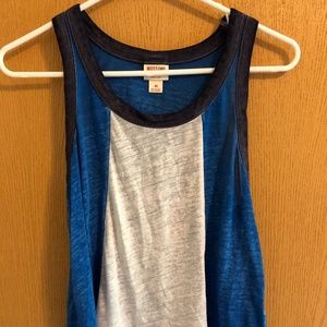 Blue and White Cropped Tank Top